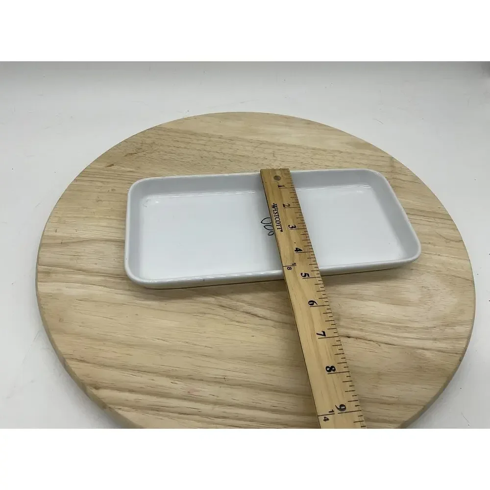 Grove Collaborative White‎ Ceramic Vanity Tray Small Rectangular Bathroom Sink